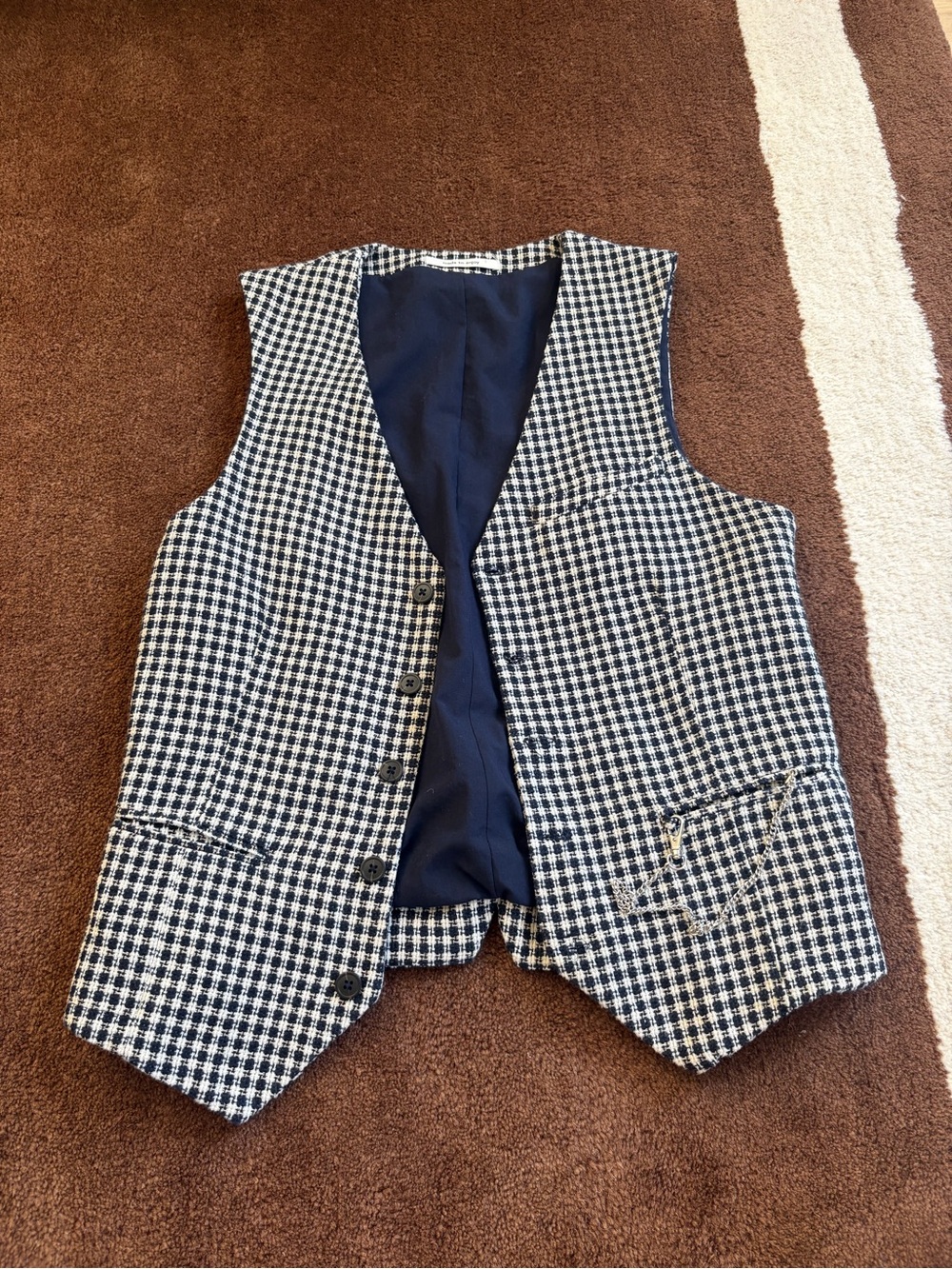Zara Houndstooth Vest
